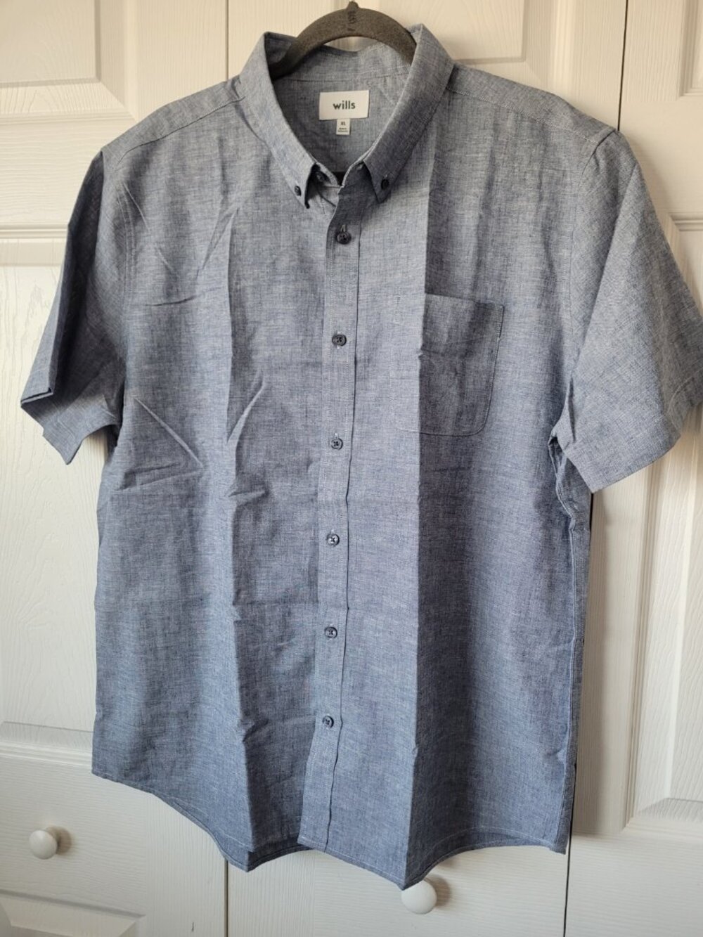 NEW WILLS Linen Wrinkle Free Short Sleeve Shirt Men’s XL